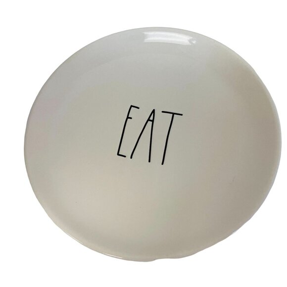 Rae Dunn Artisan Collection Dinner saucers Yum Ceramic Set Of 3  Plates 6 1/2" - Picture 4 of 6